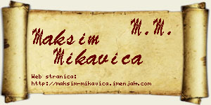 Maksim Mikavica vizit kartica